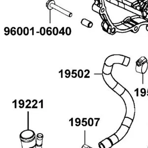 19502-LKM5-E00 HOSE. WATER B — diagram cutout