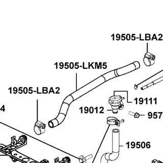 19505-LKM5-E00 HOSE WATER F ENG-RADIATOR — diagram cutout