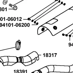 18317-LKM5-E00 PROTECTOR. A MUFFLER — diagram cutout