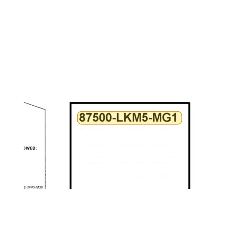 87500-LKM5-MG1-T01 INSTRUCTION FOR FRENCH LABELS — diagram cutout