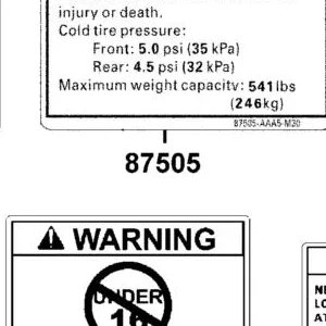 87505-LKM5-M30-T01 WARMING LABEL TIRE — diagram cutout