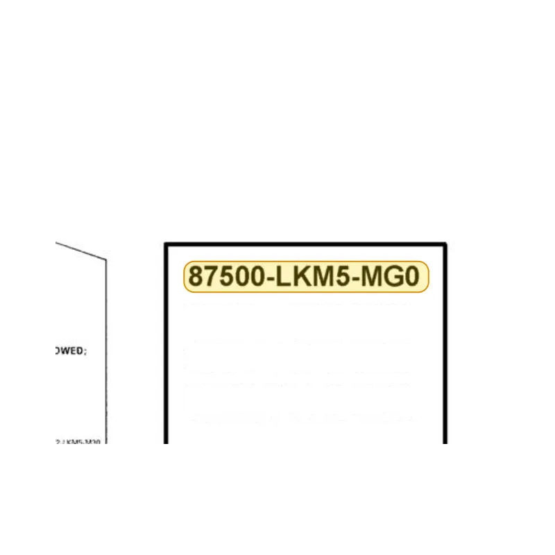 87500-LKM5-MG0-T01 INSTRUCTION FOR FRENCH LABEL — diagram cutout