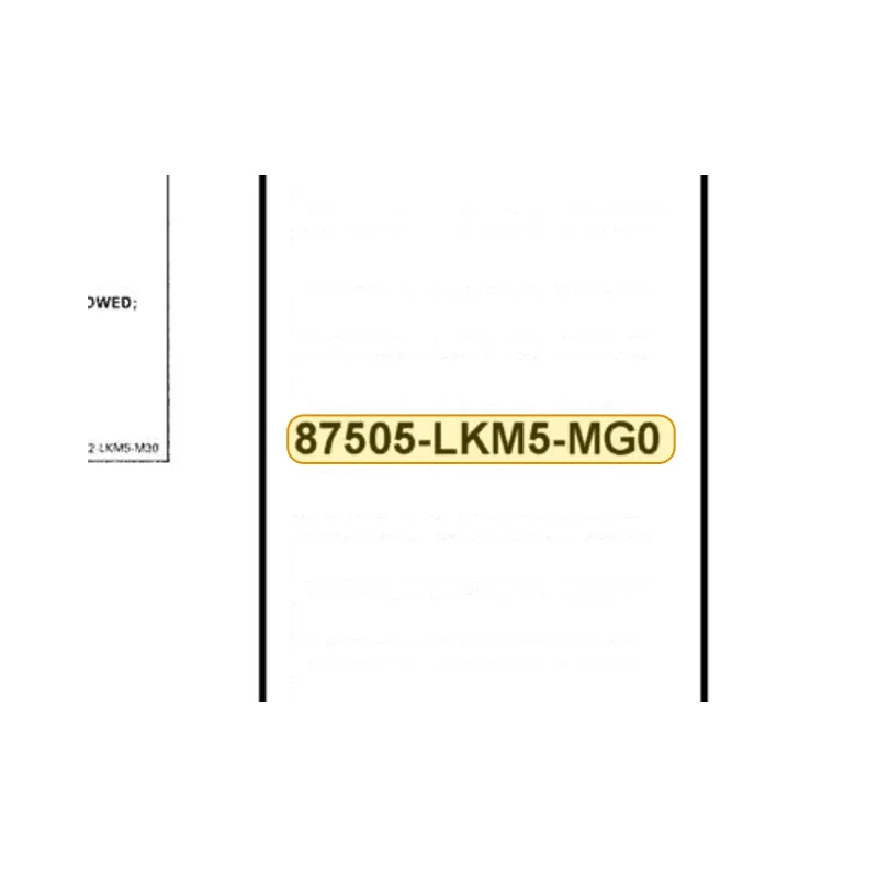 87505-LKM5-MG0-T01 WARMING LABEL TIRE OFF ROAD — diagram cutout