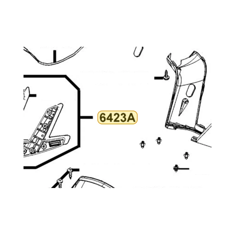6423A-KKE5-E00-N1R HOLDER ASSY WIND SCREEN (Black) — diagram cutout