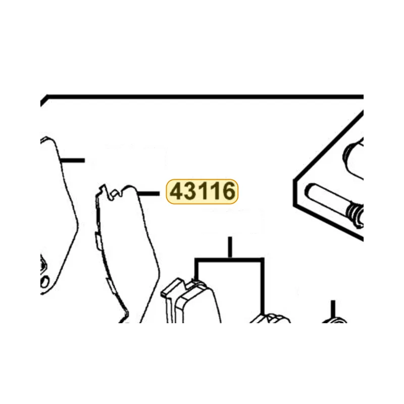 43116-LFH1-E00 PAD HANGER — diagram cutout