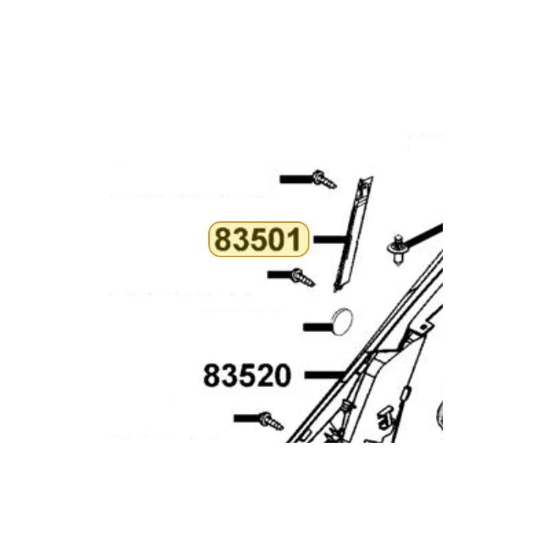 83501-KKE5-E00-N1R GRILL R SIDE COVER (Black) — diagram cutout