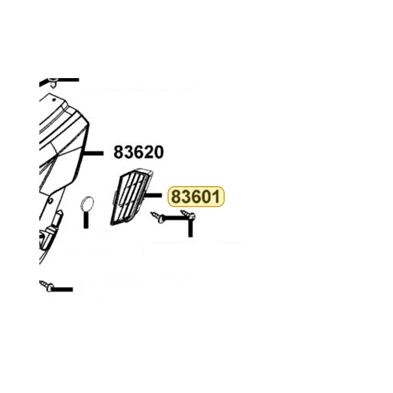 83601-KKE5-E00-N1R GRILL R SIDE COVER (Black) — diagram cutout