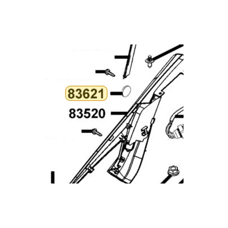 83621-KKE5-E00 SPONGE SIDE COVER — diagram cutout