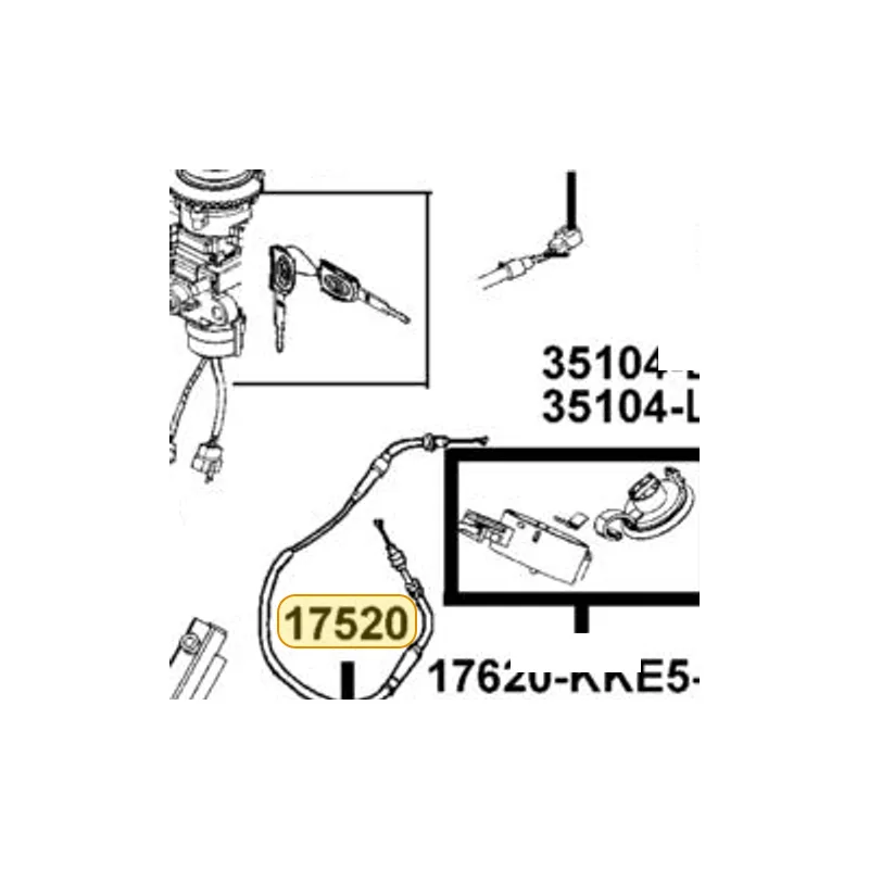 17520-KKE5-E00 CABLE COMP FUEL CAP — diagram cutout