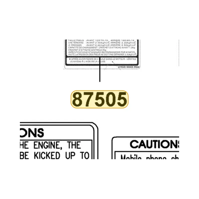 87505-KKE5-MG0-T01 LABEL TIRE — diagram cutout