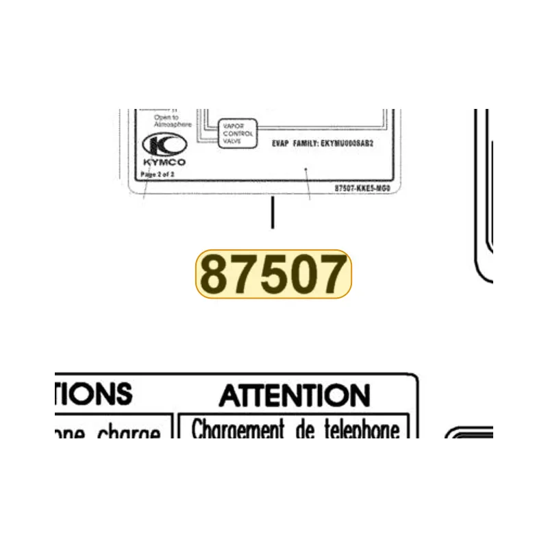 87507-KKE5-MG1-T01 MARK OF CANISTER L/O — diagram cutout