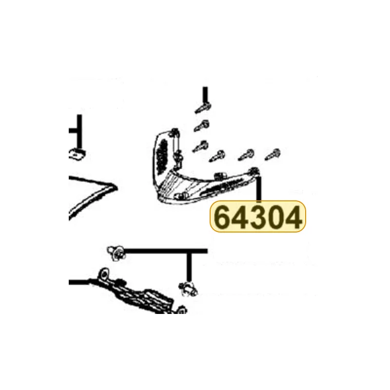 64304-ALG1-E10-N1R GRILL FR. COVER — diagram cutout