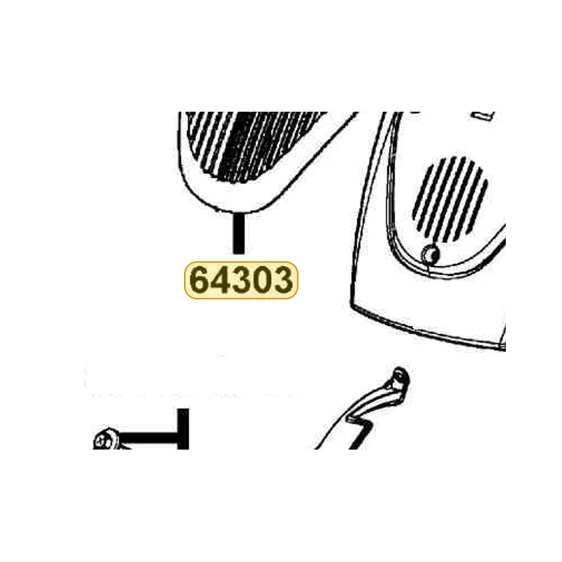 64303-KFA6-900-F1P GRILL FRONT COVER — diagram cutout