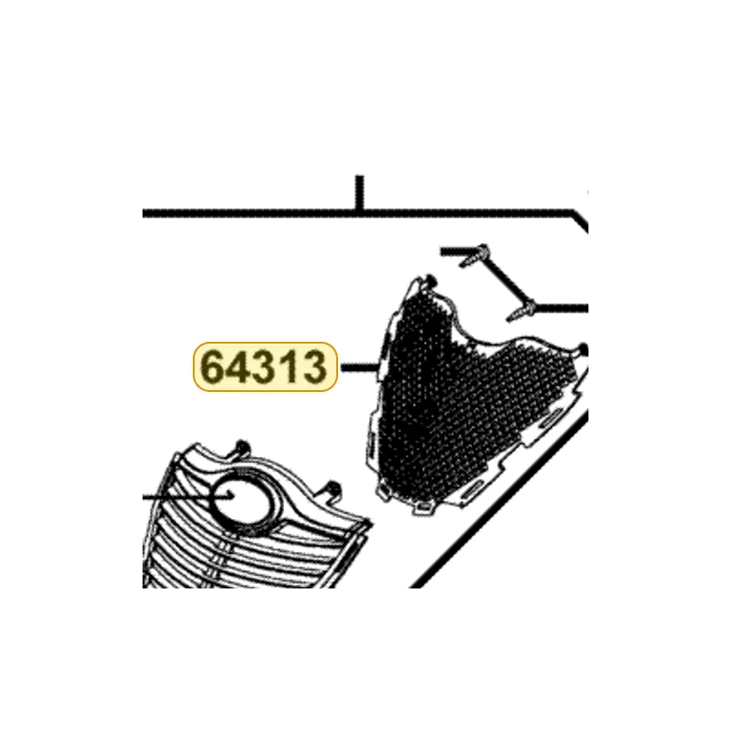 64313-LCD3-E00-NAR GRILL FR COVER INNER — diagram cutout