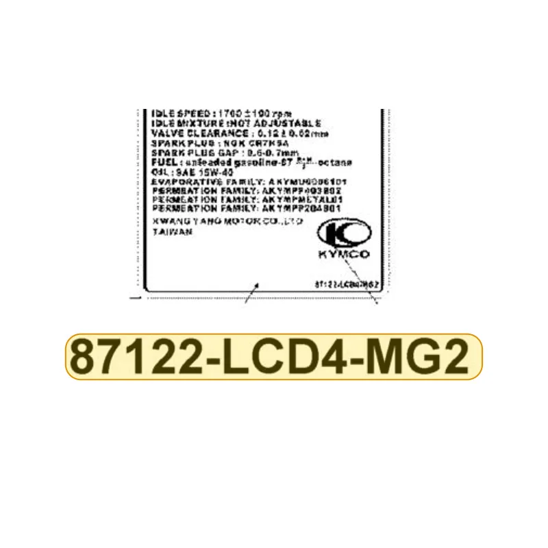 87122-LCD4-MG2-T01 MARK EVAPORATIVE E/M — diagram cutout