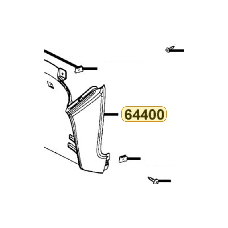 64400-LCD3-M30-NMP COWL UNDER — diagram cutout