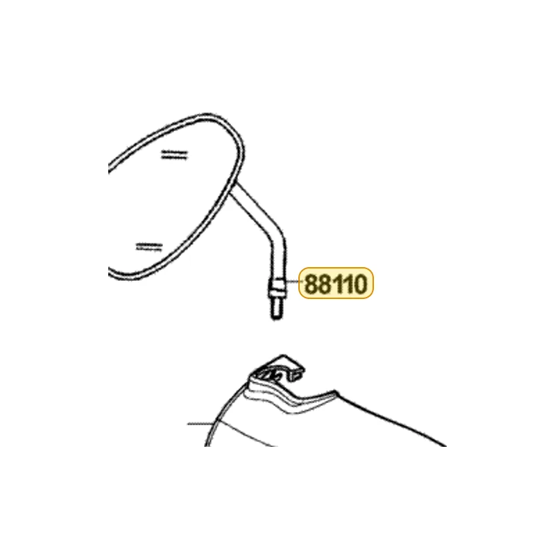 88110-LLJ3-E00 MIRROR ASSY R BACK — diagram cutout
