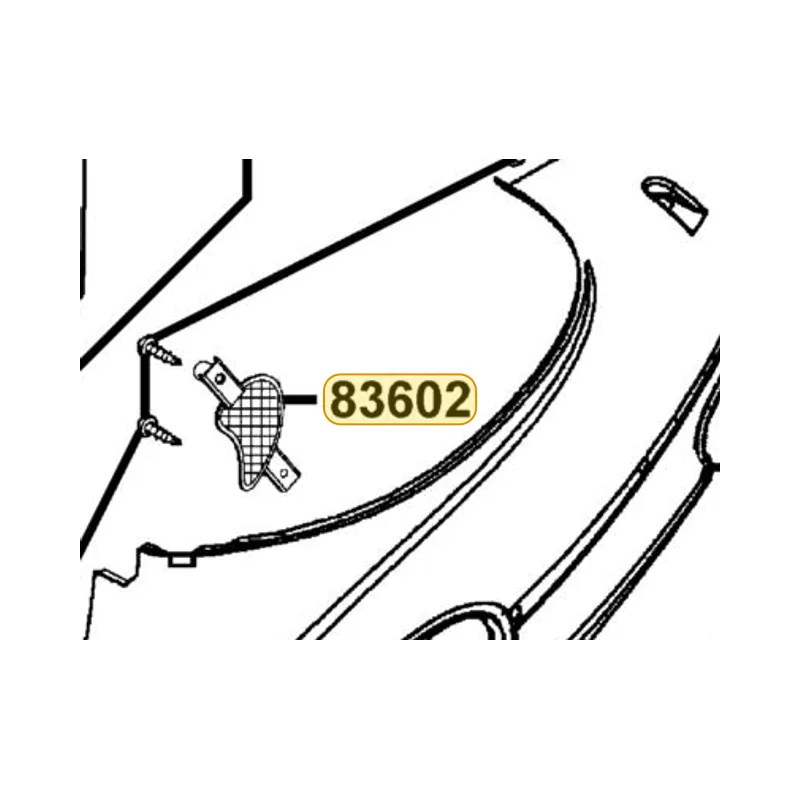 83602-KFA6-900 GRILL L BODY COVER — diagram cutout