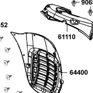61110-LGE5-E00-N1R FENDER FR INNER (Black) — diagram cutout