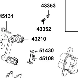 43210-LGE5-E00-N8A BRACKET FR CALIPER (Bright Silver) — diagram cutout