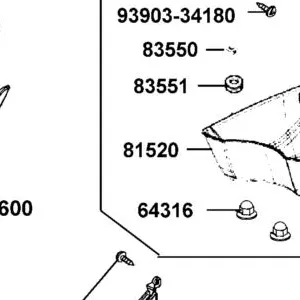 81520-LGE5-E00-N1R REAR BOX LOW (Black) — diagram cutout