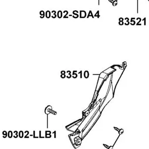 83510-LGE5-E00-N1R MOLDING R SIDE (Black) — diagram cutout