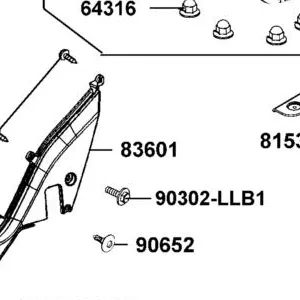 83601-LGE5-E00-N1R COVER L SIDE (Black) — diagram cutout