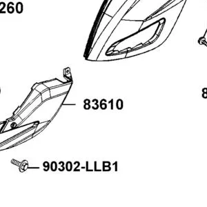 83610-LGE5-E00-N1R MOLDING L SIDE (Black) — diagram cutout