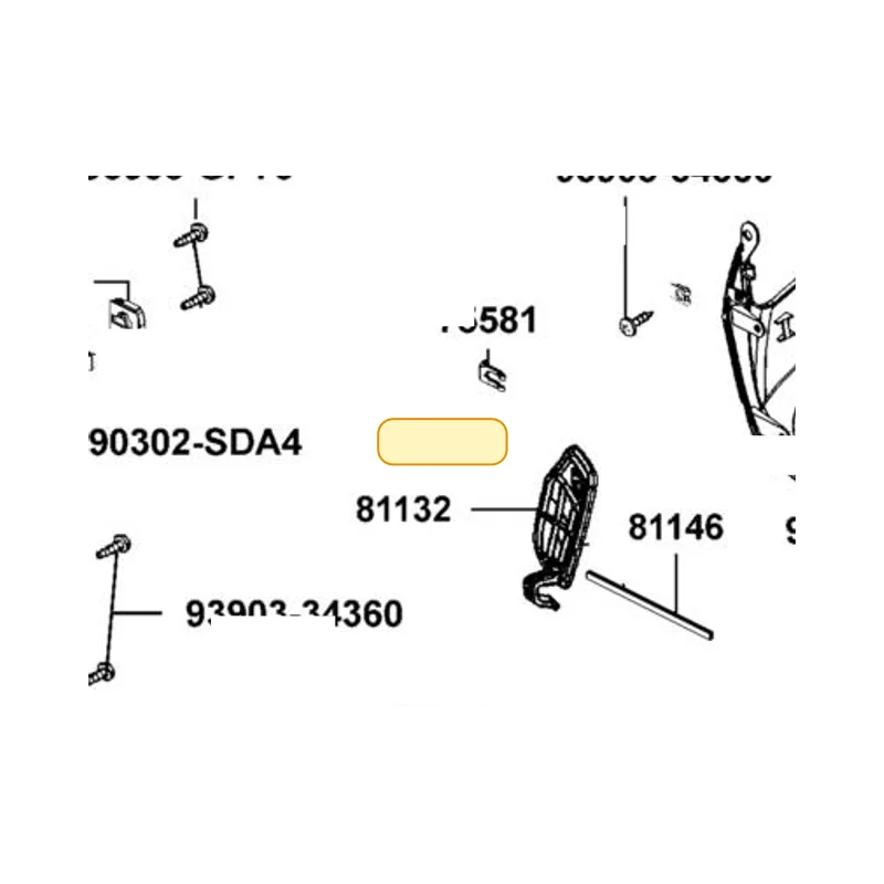 81132-LGE5-E00-N8P LID LEG SHIELD (Bright Silver) — diagram cutout