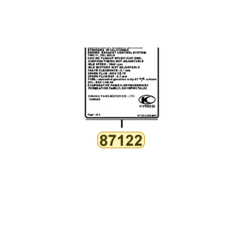 87122-LGE6-MG5-T01 MARK EVAPORATIVE E/M — diagram cutout