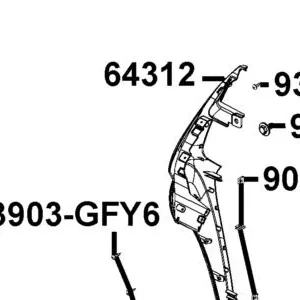 64312-AEB9-E00-J1P "MOLDING, R FR" — diagram cutout