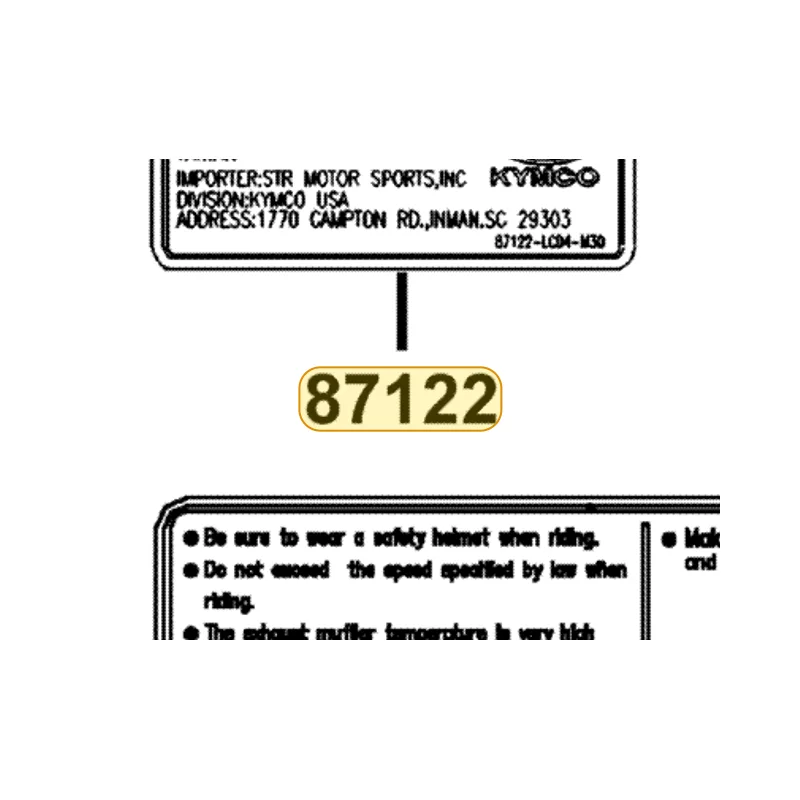 87122-LCD4-M30-T01 MARK EVAPORATIVE E/M — diagram cutout
