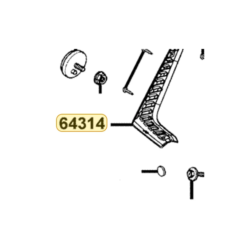 64314-LDH1-E00-N1R COVER AIR OUTER R (Black) — diagram cutout