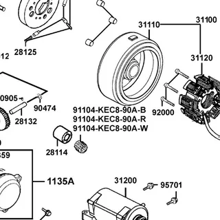 91104-KEC8-90B-B BEARING NEEDLE 22*28*17V2 (-0.002~-0.004) — diagram cutout