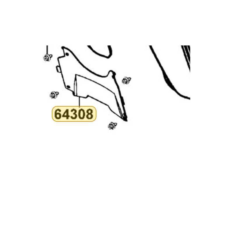 64308-LGE3-900-N1R MOLDING LOW FR (Black) — diagram cutout