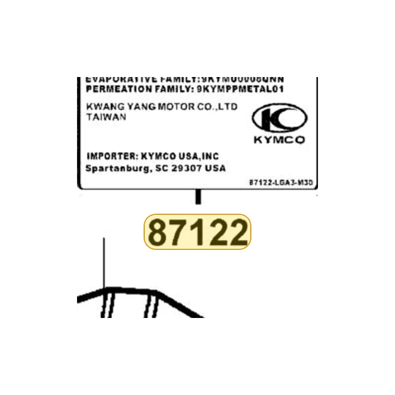 87122-LGA3-M30-T01 MARK EVAPORATIVE E/M — diagram cutout