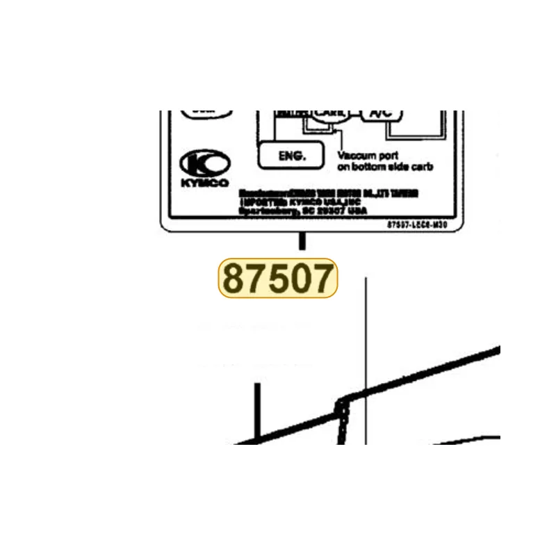87507-LEC8-M30-T01 MARK OF CANISTER L/O — diagram cutout