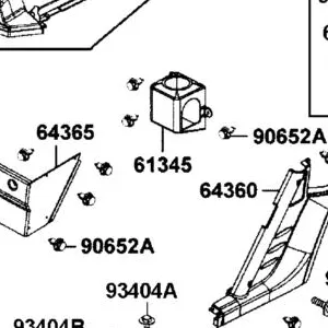 61345-LEE8-E00-N1R CHAMBER L COVER DUCT B (Black) — diagram cutout