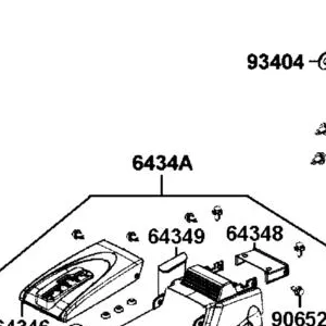6434A-AKC2-M00-N1R COVER ASSY ARMREST (Black) — diagram cutout