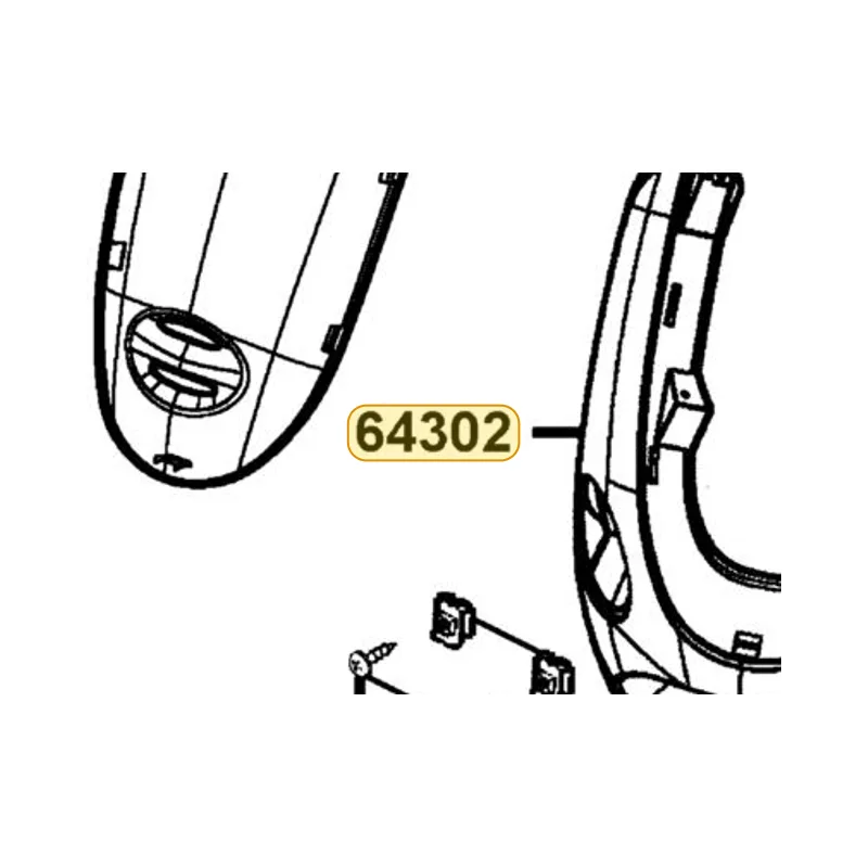 64302-KKD6-M00-N8P MOLDING FR (Bright Silver) — diagram cutout