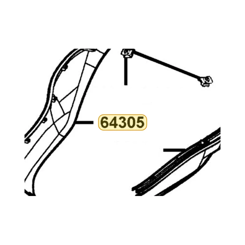 64305-KKD6-E00-N1R SKIRT R SIDE (Black) — diagram cutout