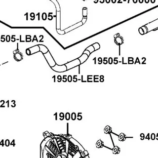 19505-LEE8-E00 HOSE WATER F PIPE-RADIATOR — diagram cutout