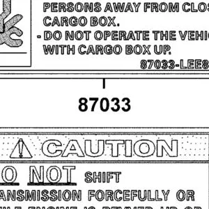87033-LEE8-E00-T01 WARNING CARGO-PINCH POINT — diagram cutout