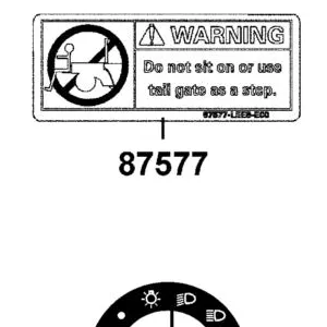 87577-LEE8-E00-T01 WARNING CARGO GATE — diagram cutout