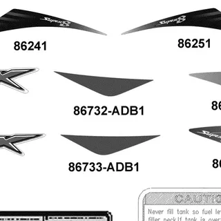 86732-ADB1-M30-T01 STRIPE R LEG SHIELD — diagram cutout