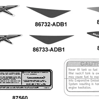 86733-ADB1-M30-T02 STRIPE L LEG SHIELD — diagram cutout