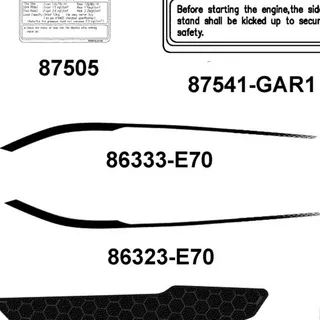 86333-BLA2-E70-T03 STRIPE L SIDE COVER — diagram cutout