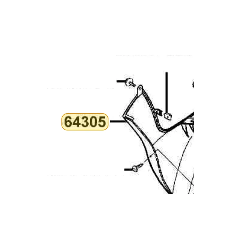 64305-KGB5-M30-N8P SKIRT R SIDE (Bright Silver) — diagram cutout