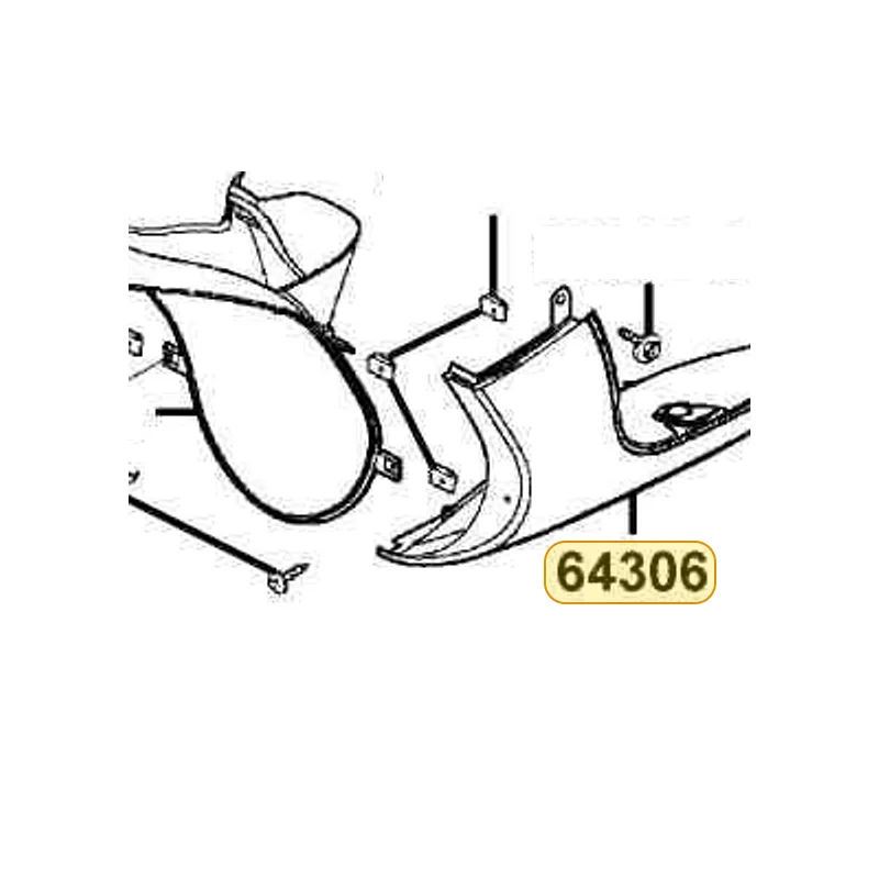 64306-KGB5-M30-N8P SKIRT L SIDE (Bright Silver) — diagram cutout