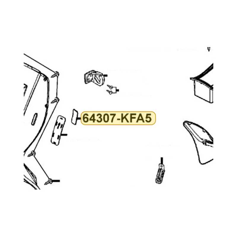 64307-KFA5-900-N1R LID LEG SHIELD WIND (Black) — diagram cutout